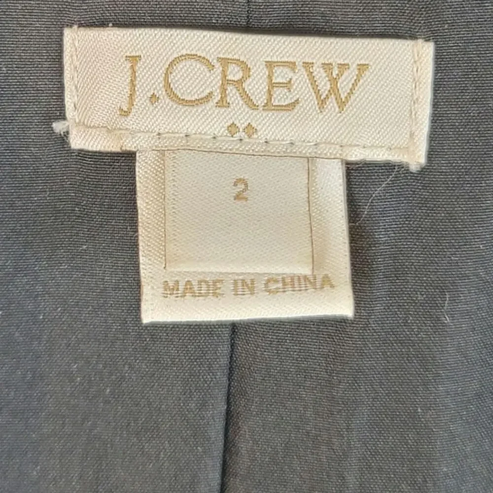J. CREW WOOL BLEND 2 BUTTON BLAZER IN BLACK, SZ 2